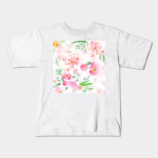 pink flowers pattern 1 Kids T-Shirt